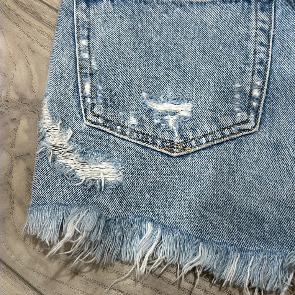Agolde Frayed Light Blue Jean Shorts PARKER VINTAGE CUT OFF SHORT SWAPMEET Sz25 - Picture 6 of 12